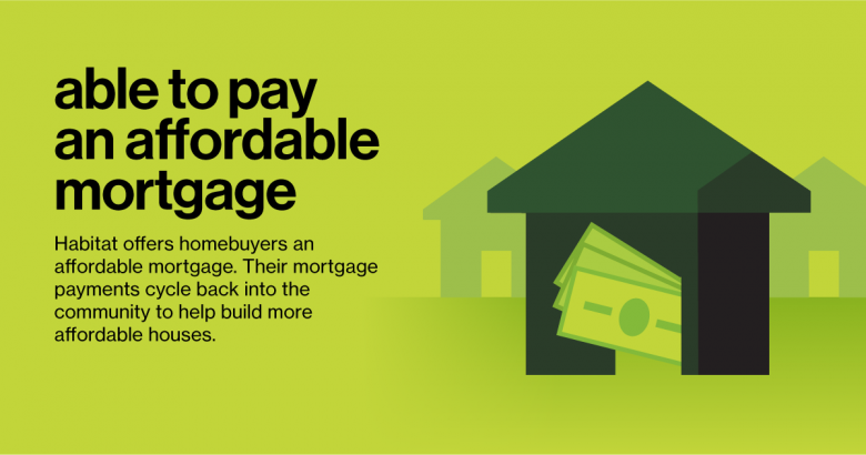 Must be able to pay an affordable mortgage on a consistent basis.